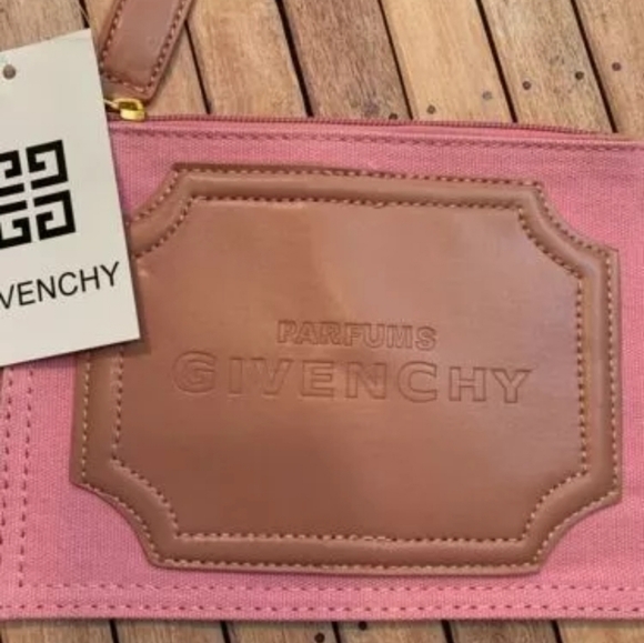 Givenchy Leather And Canvas Pink Zipper Pouch - Picture 2 of 7